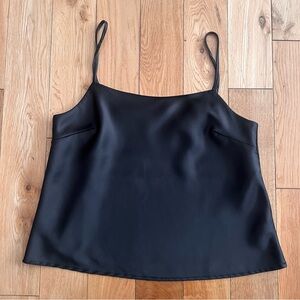 Things Between Womens Satin Tank Black Spaghetti Strap Size Small
